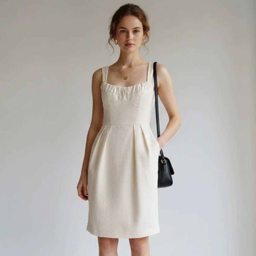 NANETTE LEPORE Ivory Textured Bustier Dress Size 2